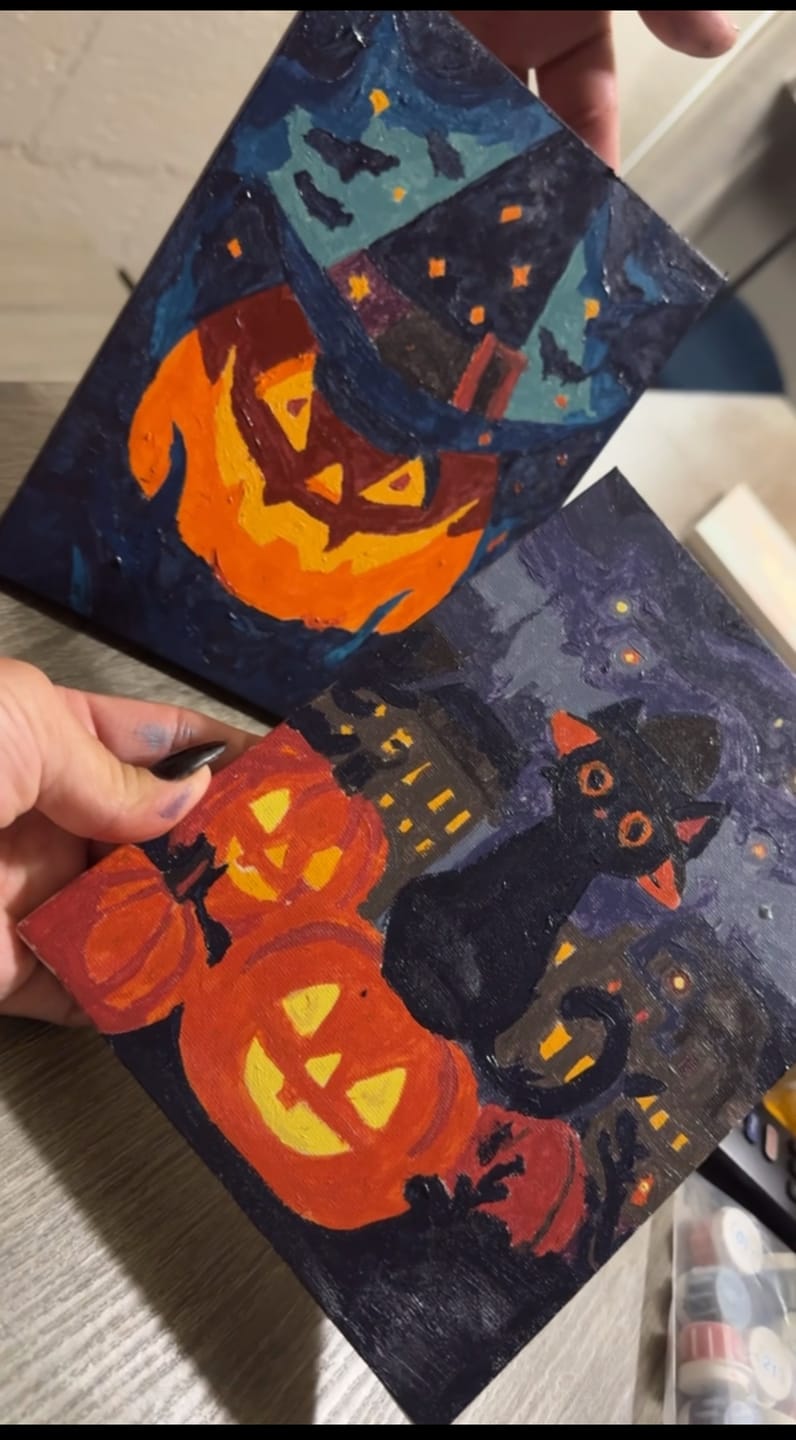 Customer photo review of 6 Mini Paintings - Spooky Halloween Set