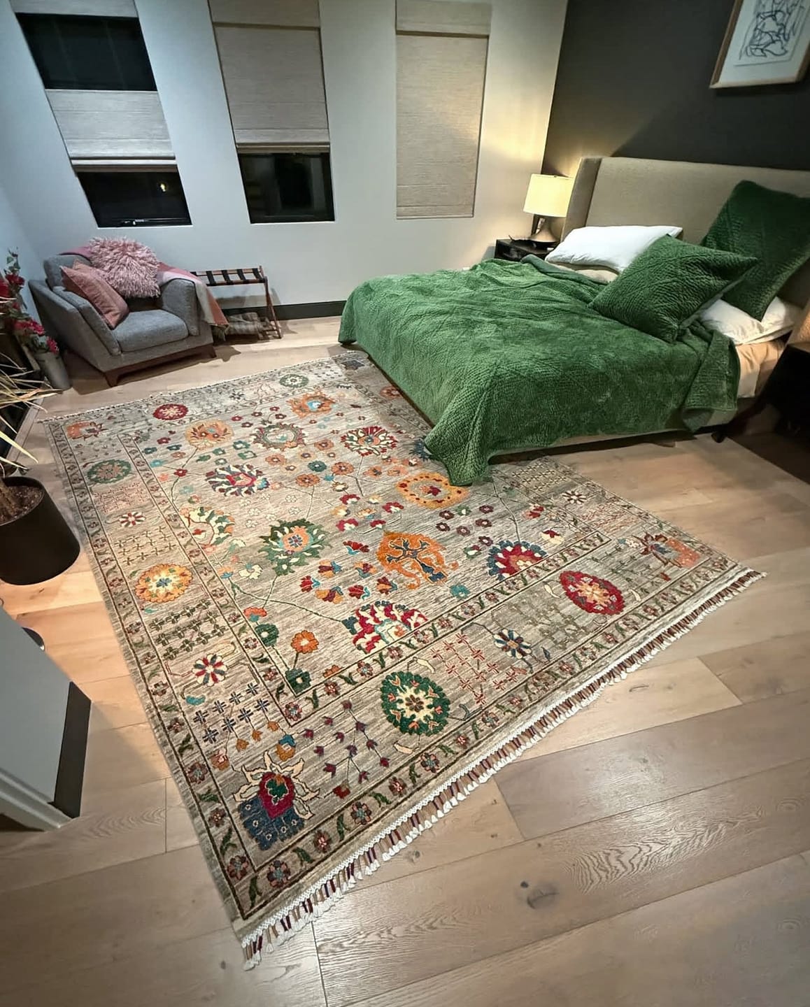 Customer photo review of Blossom • Handmade Floral Transitional Area Rug (8'2"x9'9")