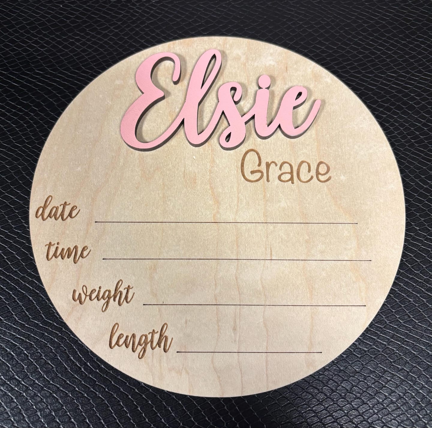 Customer photo review of Baby Name Announcement Sign with Stats