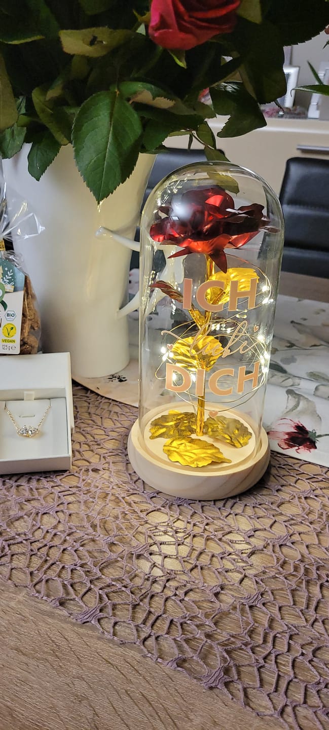 Customer photo review of Ich liebe dich - Paar-Goldene Rose