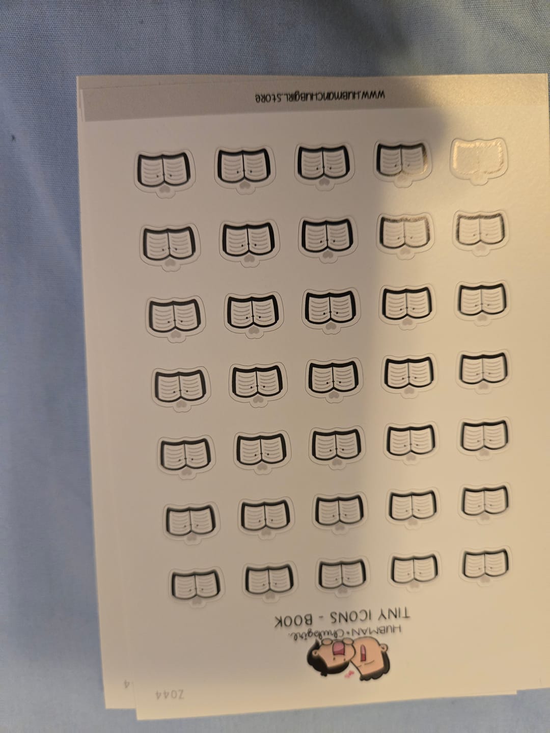 Customer photo review of Tiny Icons - Book Planner Stickers