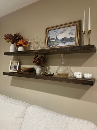 Customer photo review of Rustic Floating Shelves