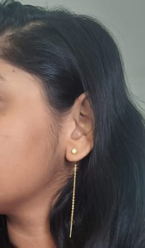 Customer photo review of Golden Bling Sui Dhaga Earrings