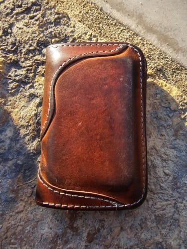 Customer photo review of No.68 | 'Natural Oak' Western Vertical Leather Wallet