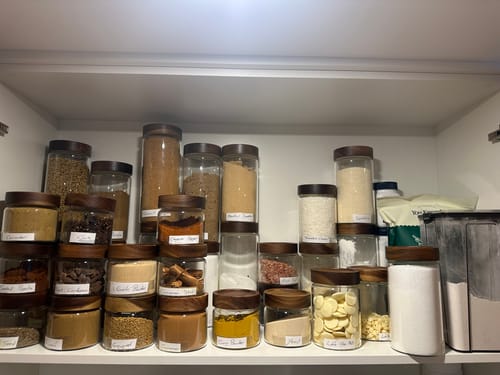Customer photo review of 1200ml Acacia Screw-On Glass Pantry Jar