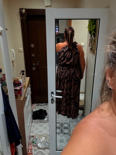 Customer photo review of Long silk dress