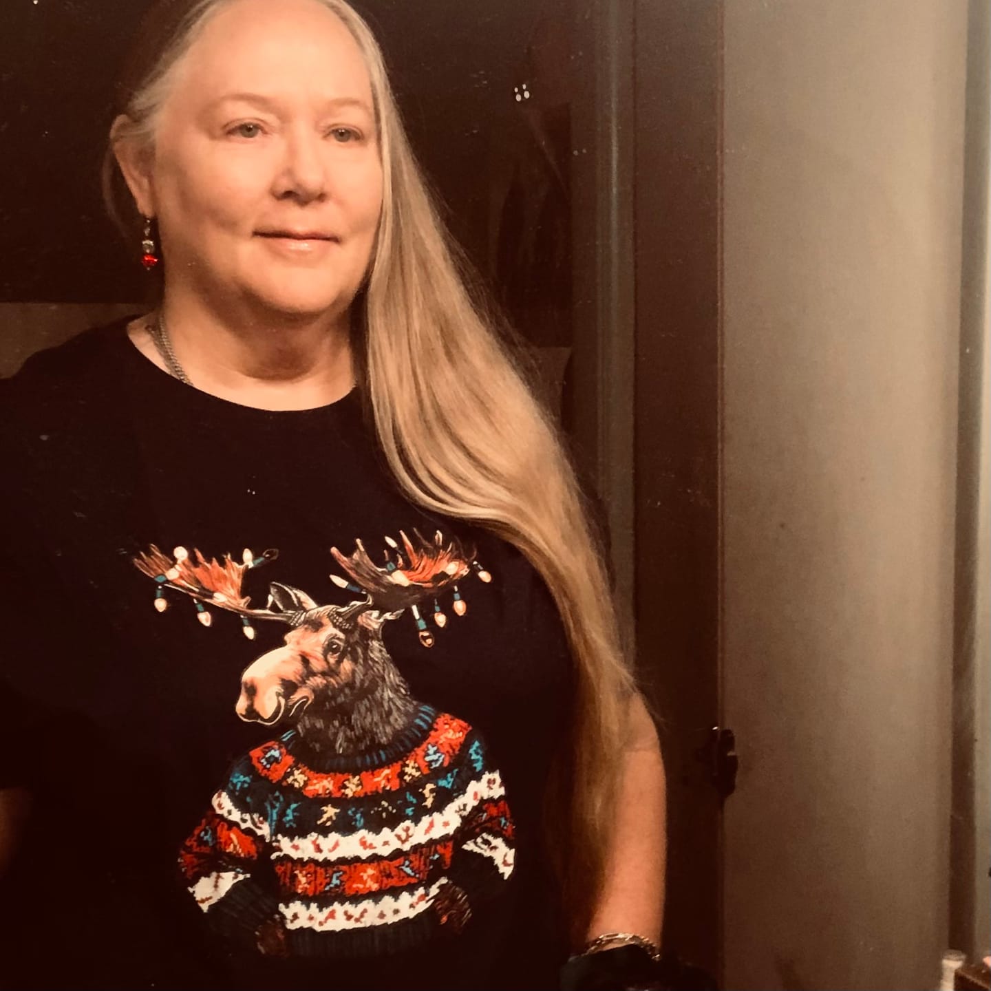 Customer photo review of Retro Santa Sasquatch Softstyle Tee