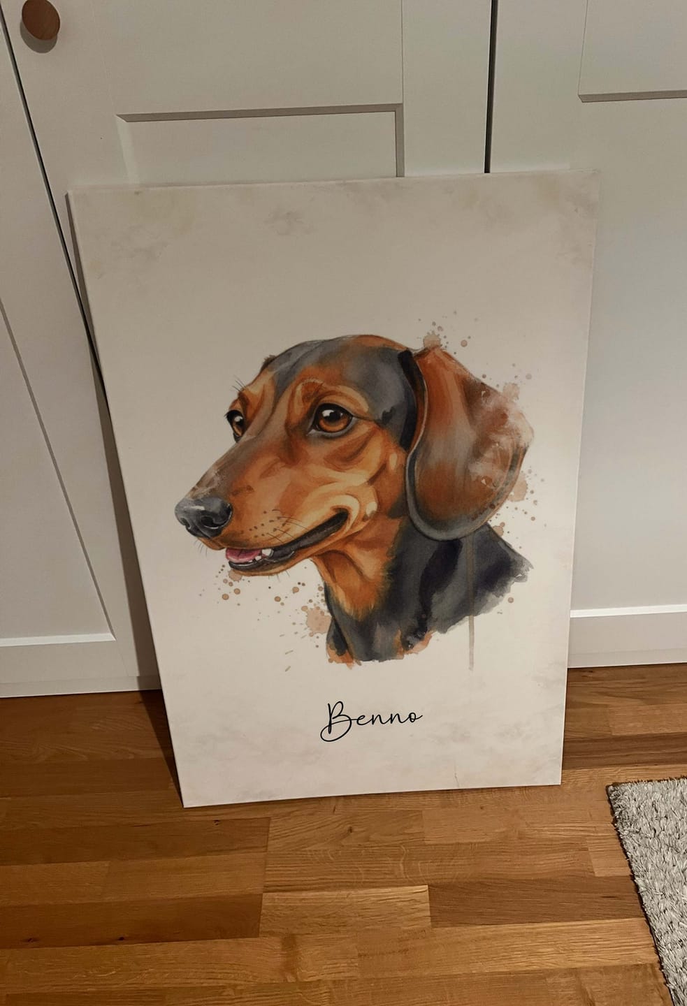 Customer photo review of Personalisierte Leinwand - "Tierportrait Aquarell"