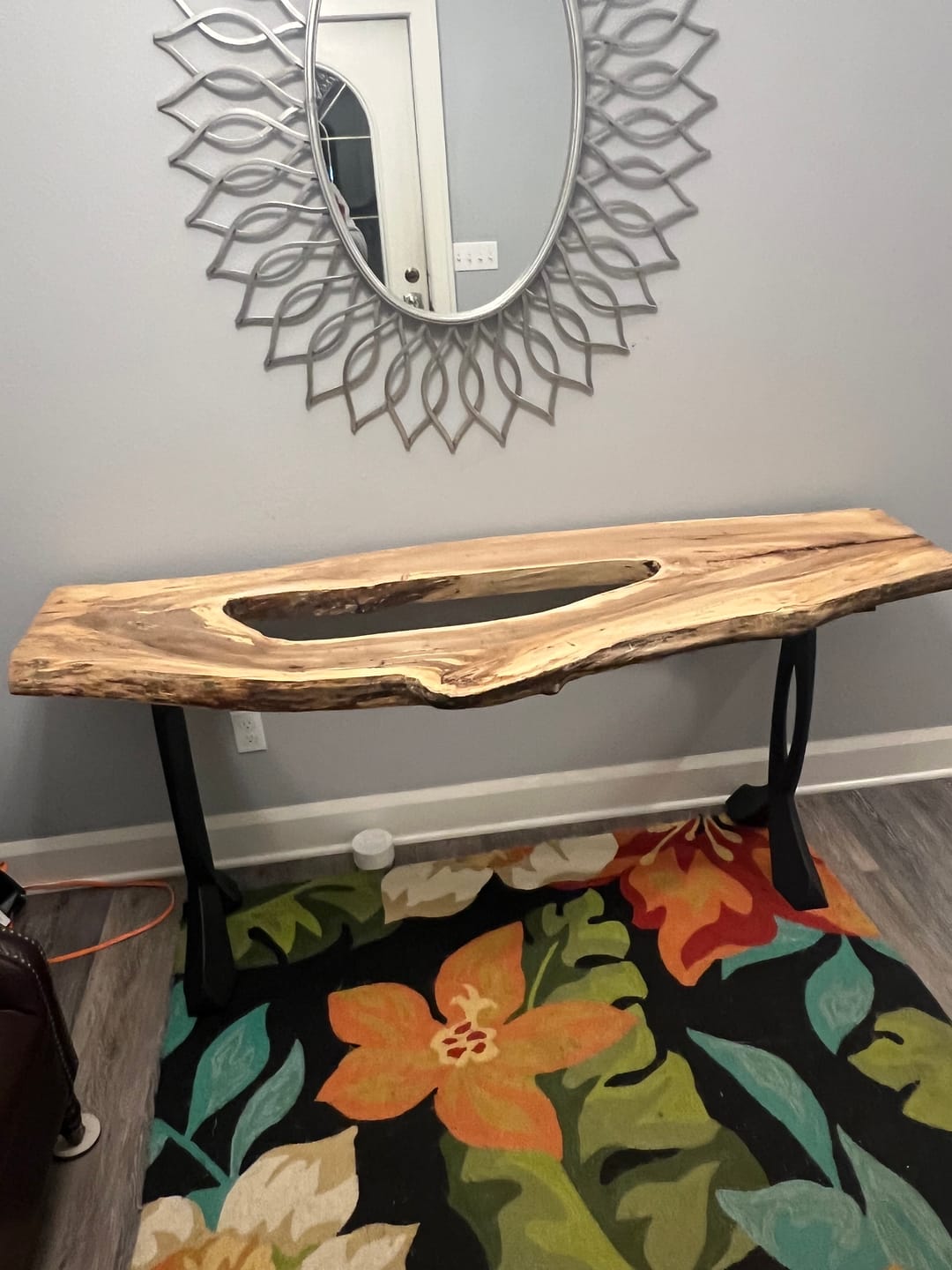 Customer photo review of Console Table Legs 207 Curva 28" H Metal Furniture for Modern Custom Style
