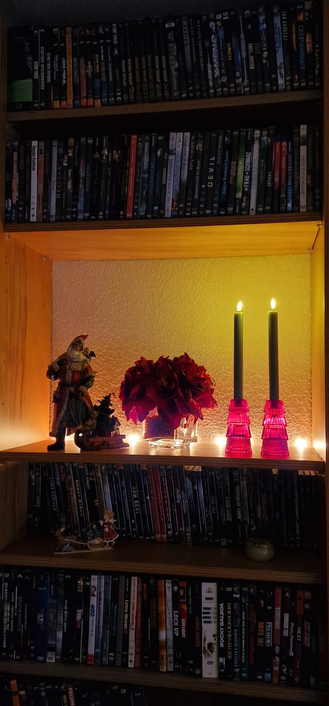 Customer photo review of LED Kronelys 2 stk, Ø 2 x 24 cm Salvie Grøn