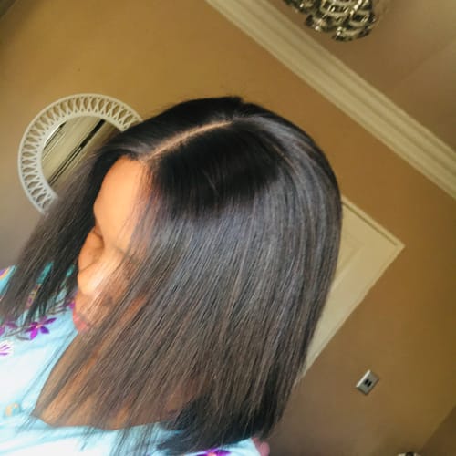 Customer photo review of Mabontle 10 inch 5x5 Vietnamese SDD Bone Straight Wig