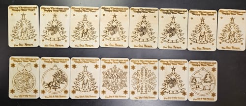 Customer photo review of Christmas gift cards 7 bundle laser cut svg file