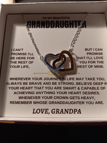 Customer photo review of [ALMOST SOLD OUT] To My Beautiful Granddaughter - Interlocked Hearts Necklace Gift Set - SS117