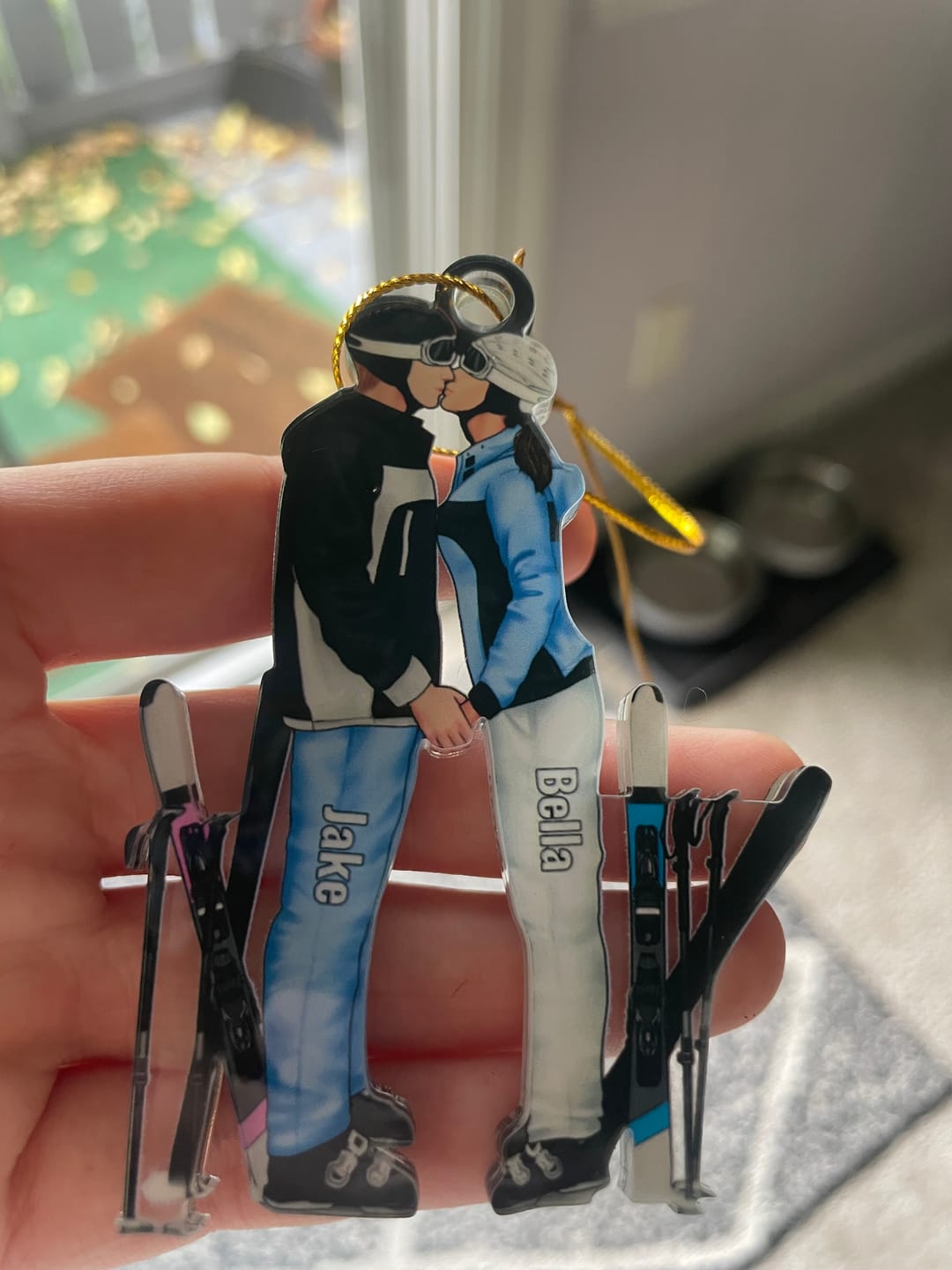 Customer photo review of Skiing Partners For Life - Personalized Gifts Skiing Ornament For Couples, Skiing Loves