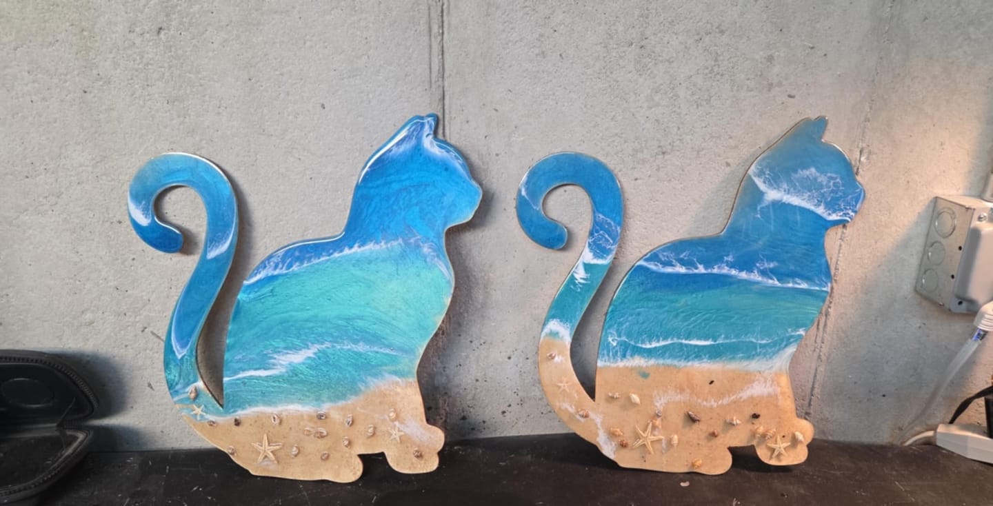 Customer photo review of Unfinished Wood Cat Shape | JGrondz | DIY Craft Cutout | up to 46" DIY