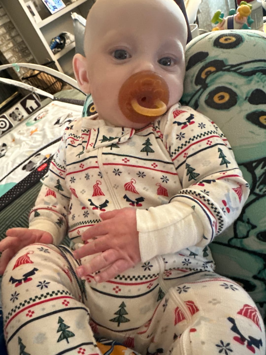 Customer photo review of Dibly Amber - Baltic Amber & Natural Rubber Dinosaur Teether with Toothbrush Tail