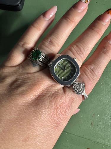 Customer photo review of NAUTILUS RING | SILVER GREEN