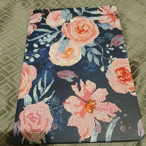 Customer photo review of "Pretty Pink Flowers" Crystal Art Notebook