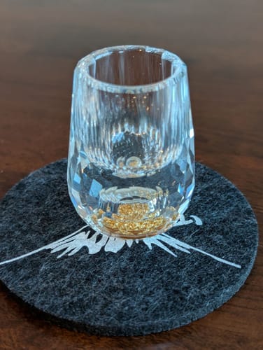 Customer photo review of Kin – Japanese Gold Foil Sake Glass