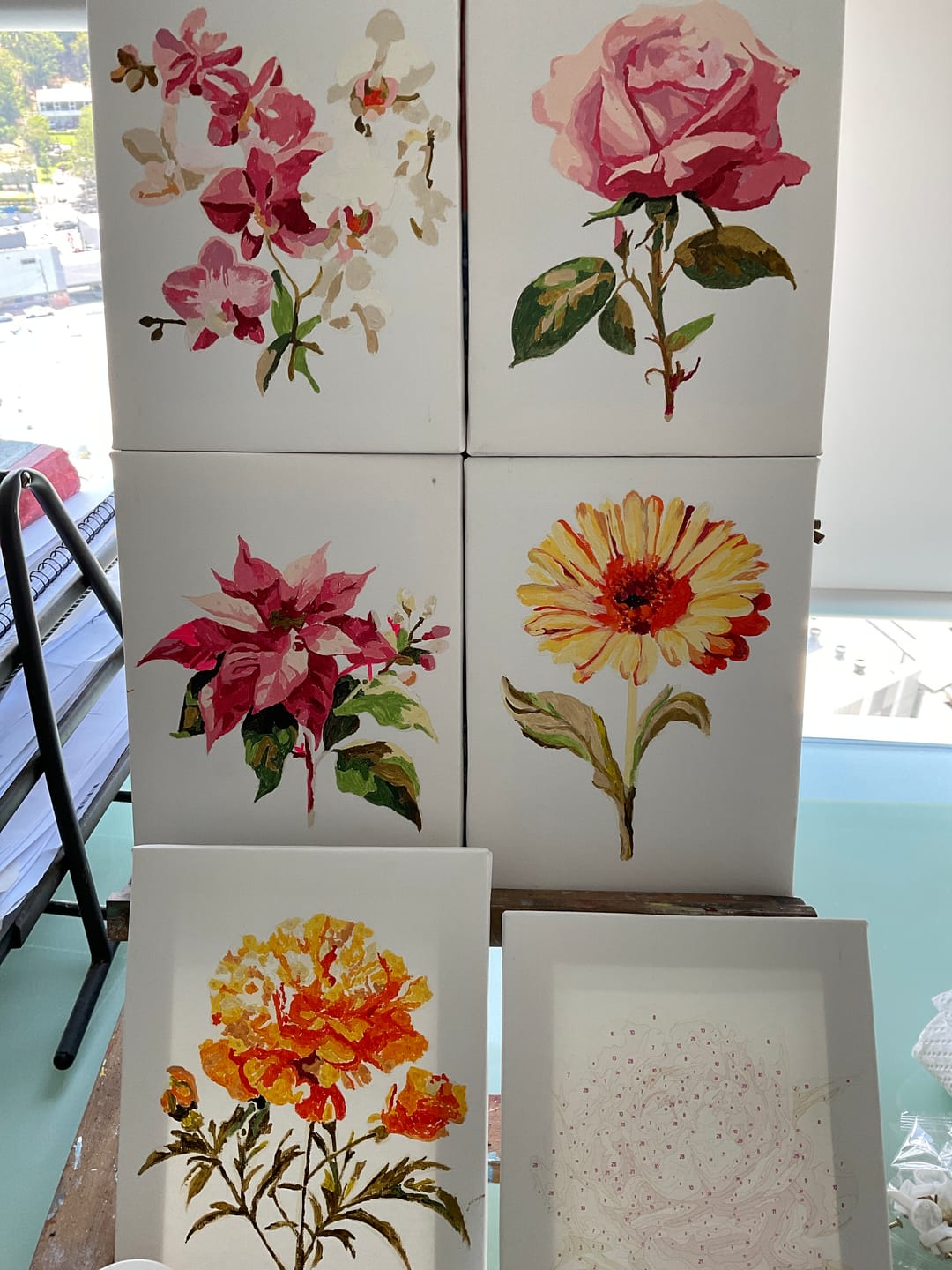 Customer photo review of Set of 6 Mini Paintings - Flowers