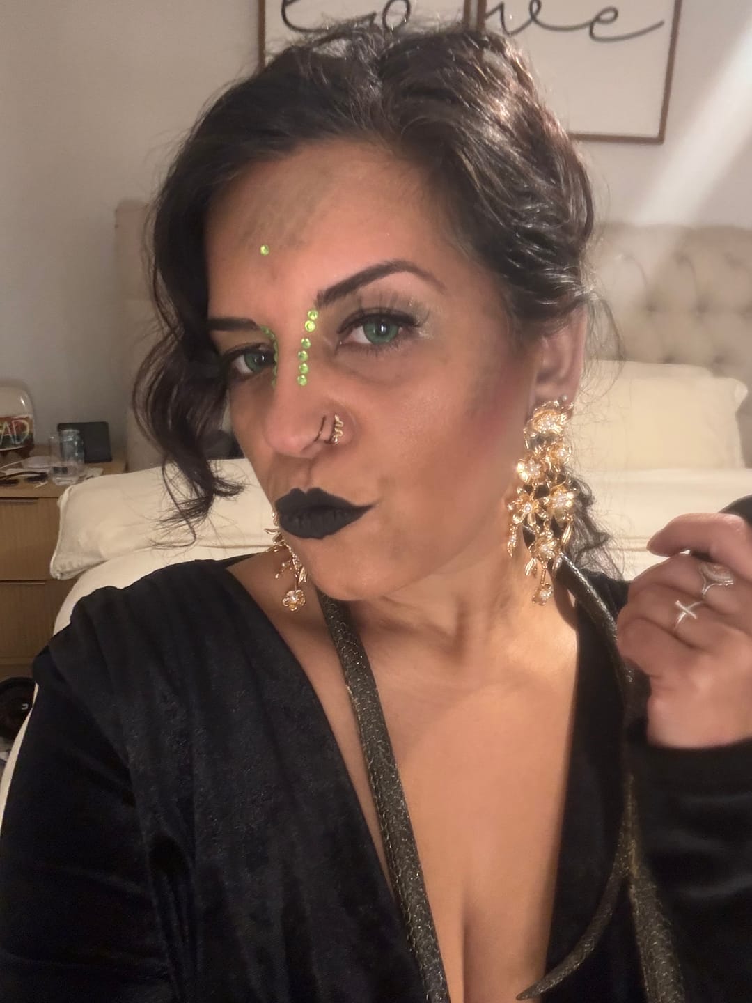 Customer photo review of Vega Bright Forest Green Prescription Colored Contact Lenses