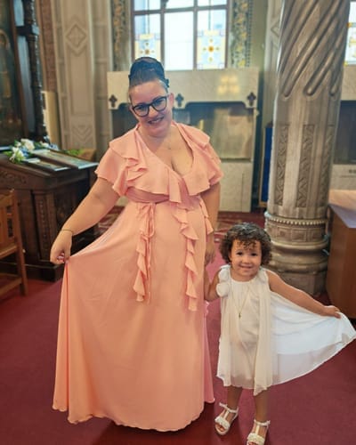 Customer photo review of Loose fit dress with mesh