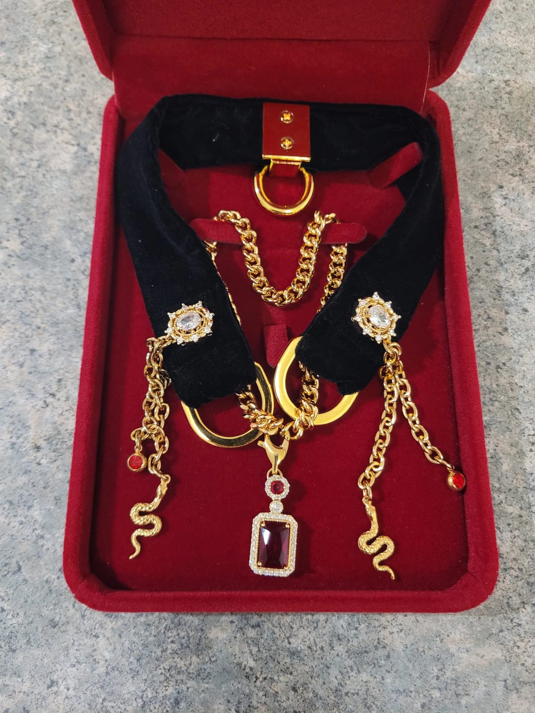 Customer photo review of Serpent Dowager Velvet Choker