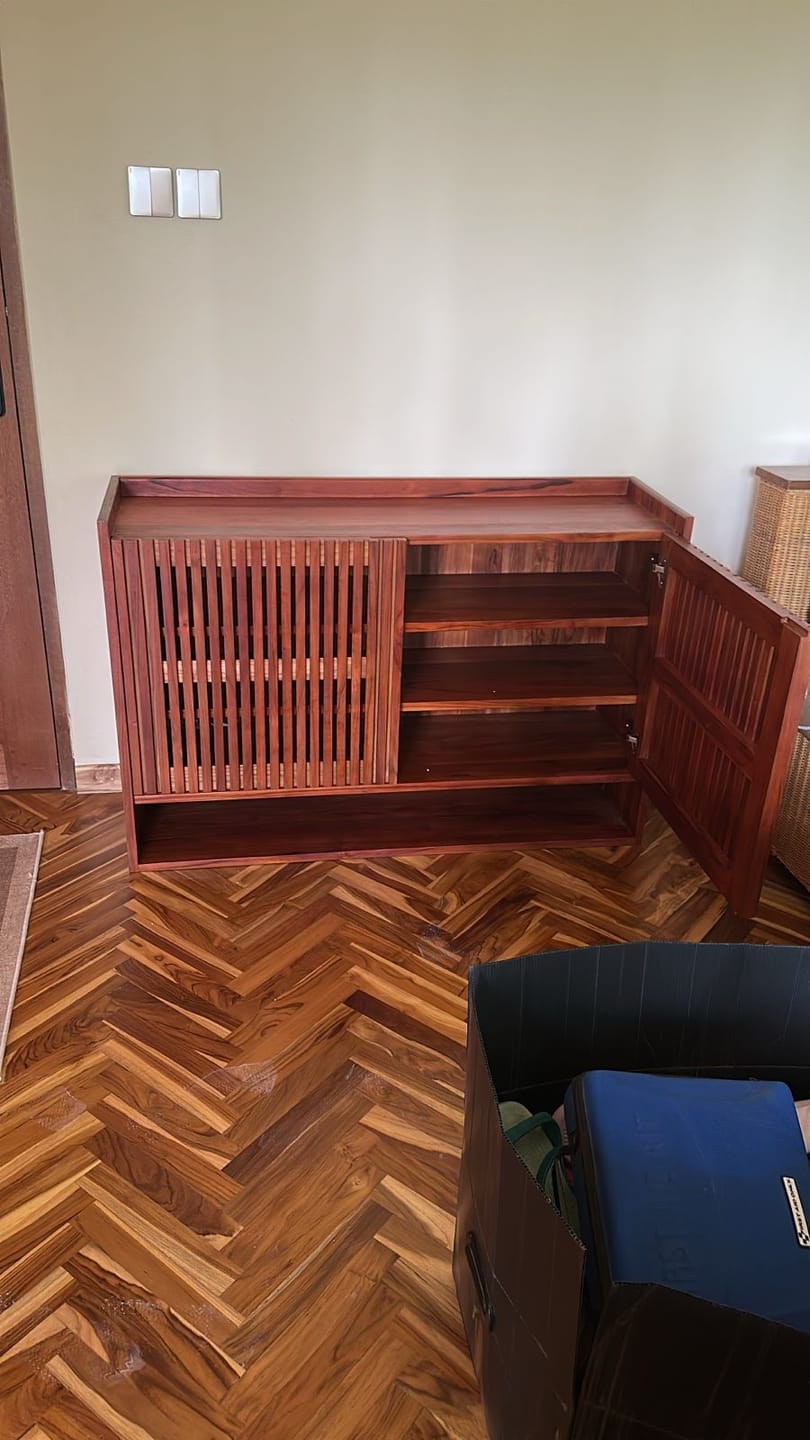 Customer photo review of Custom-Made | Medium Size Teak Shoe Cabinet