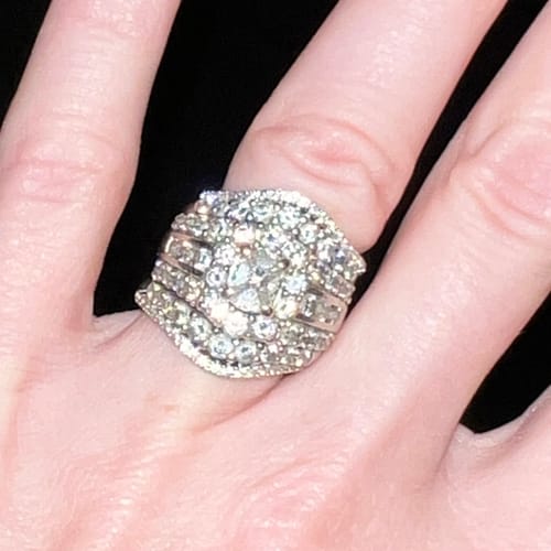 Customer photo review of Wishbone CZ Eternity Ring in Sterling Silver