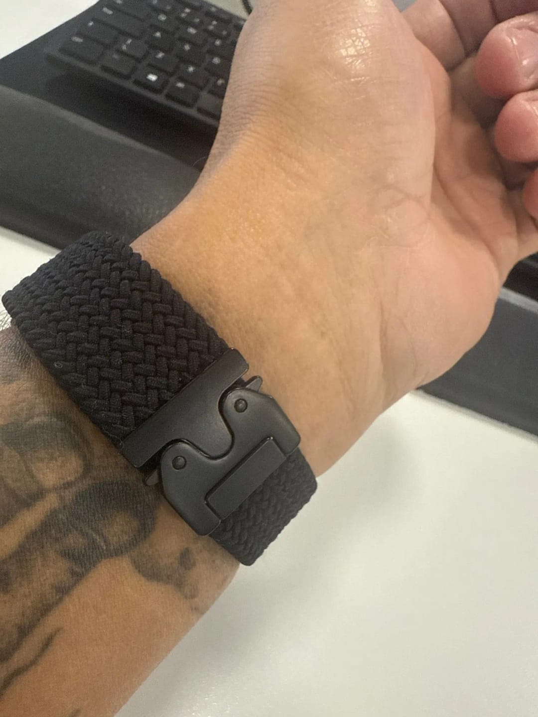 Customer photo review of Bracelet Apple Watch Nylon Tressé Réglable