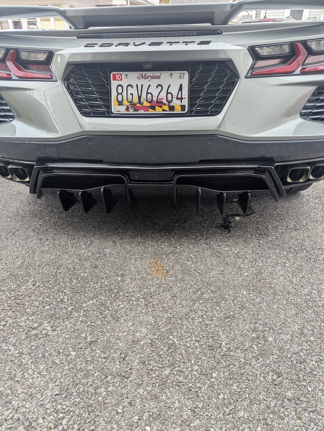 Customer photo review of Corvette C8 Rear Bumper Add-On Diffuser Splitter Lip