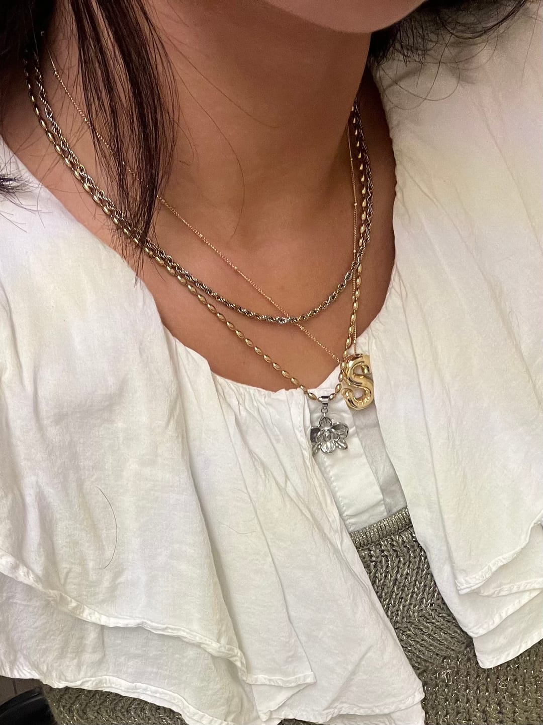 Customer photo review of Orchid Flower Necklace