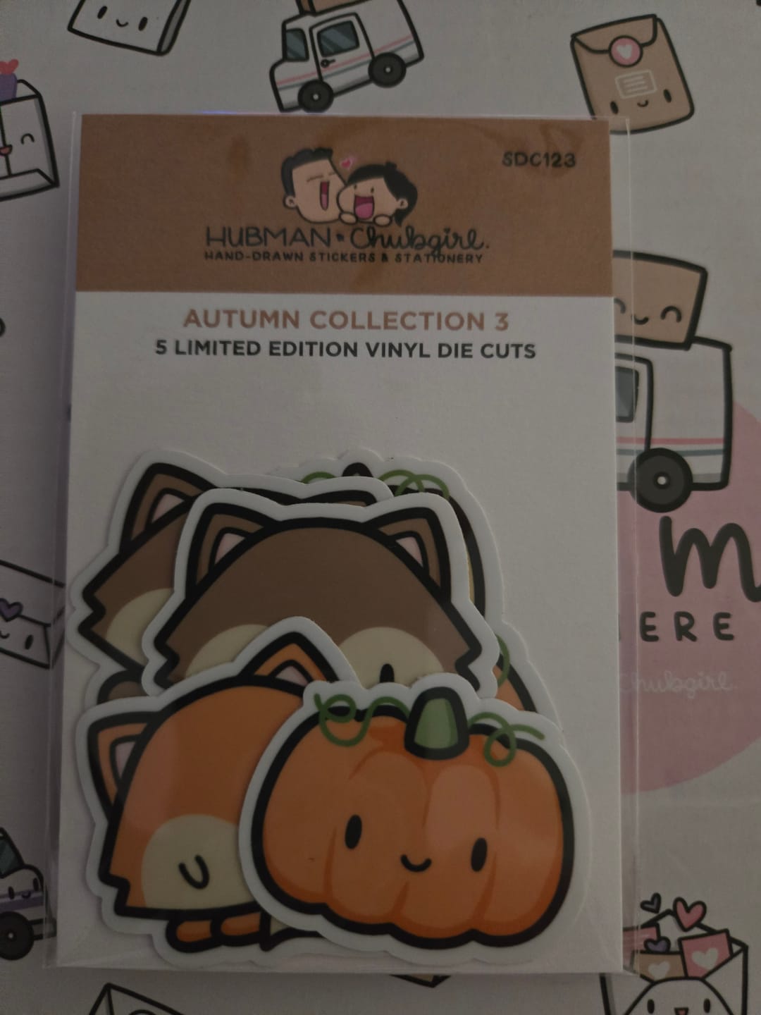 Customer photo review of Autumn Foxes Die Cut Stickers (Set of 5)