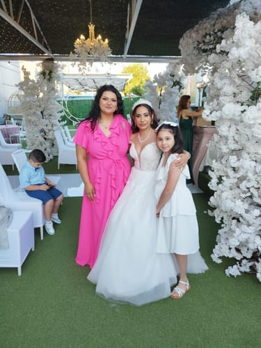 Customer photo review of Flared dress with belt