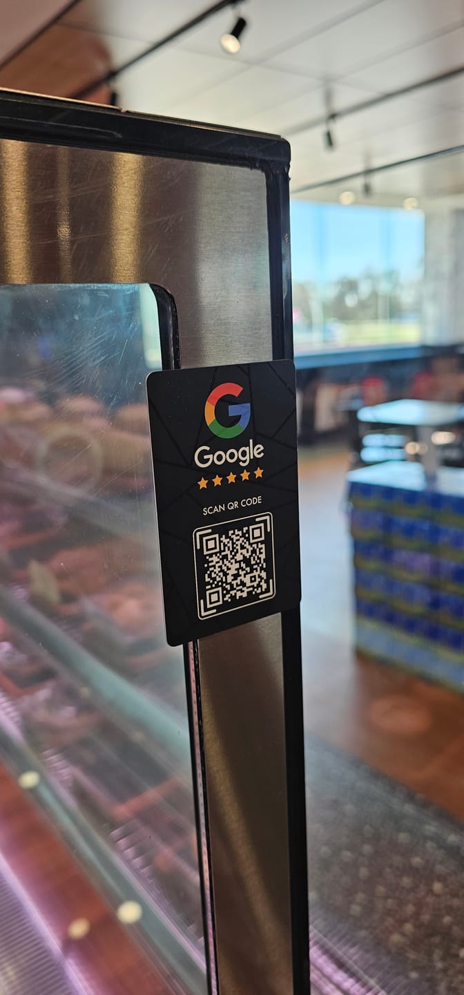 Customer photo review of Google Review Cards