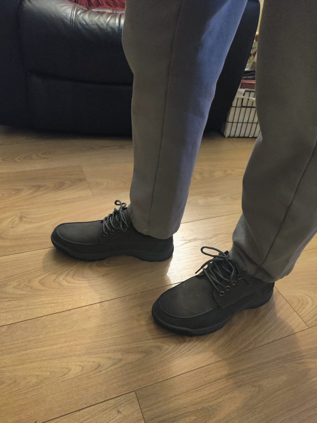Customer photo review of Grey Nubuck Tucker Lace-Up Shoes