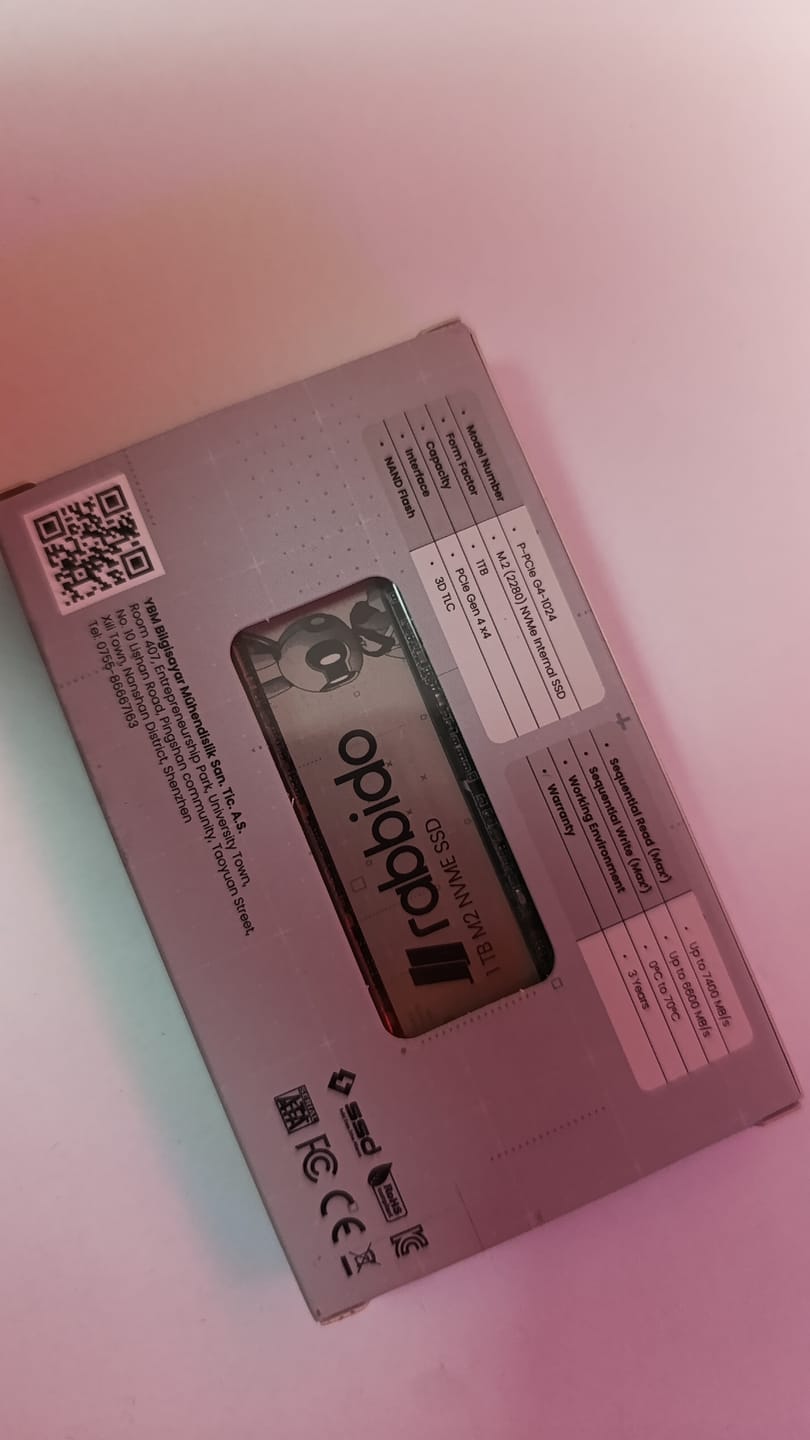 Customer photo review of Rabbido RS790 1TB M2 NVME SSD