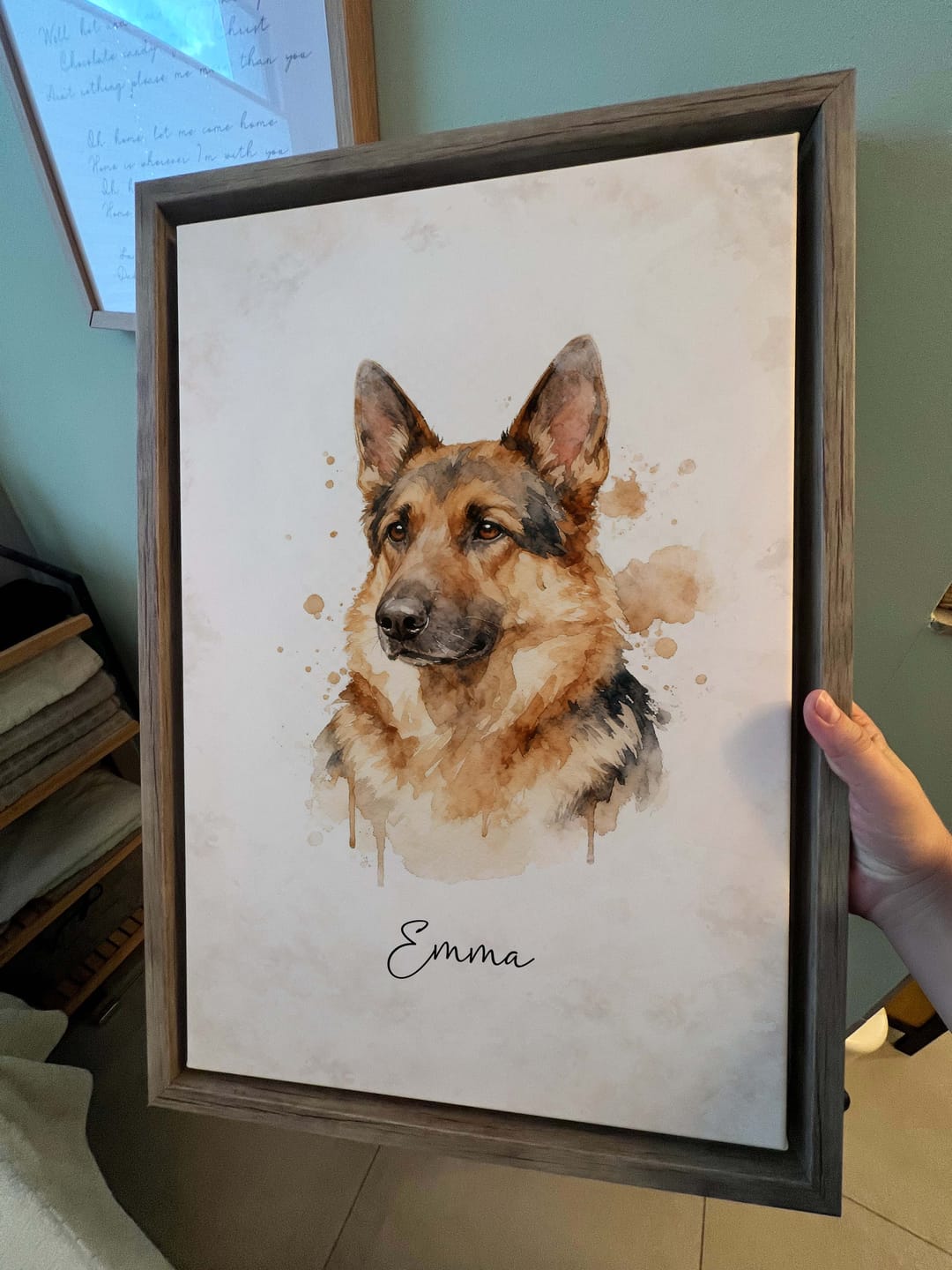 Customer photo review of Personalisierte Leinwand - "Tierportrait Aquarell"