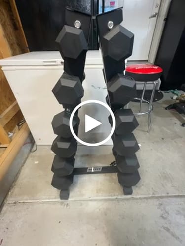 Customer video review of RitFit A-Frame Dumbbell Storage Rack Stand 3/5/6 Pairs