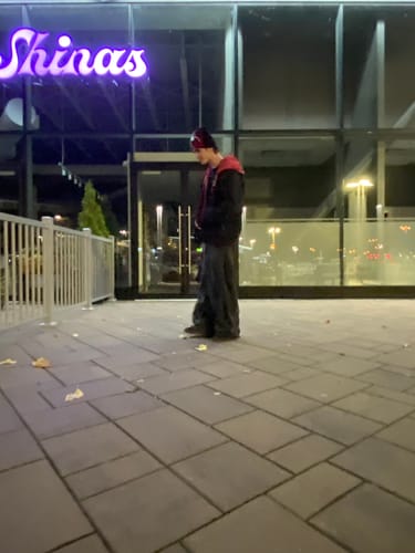 Customer photo review of Omirad Plaid Overlay Balloon Jeans