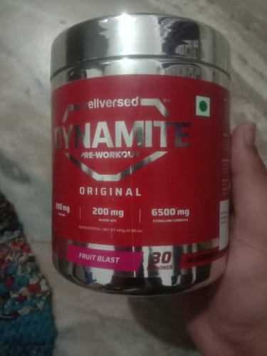 Customer photo review of Dynamite Pre-Workout (420g, 30 Servings) | Fruit Blast