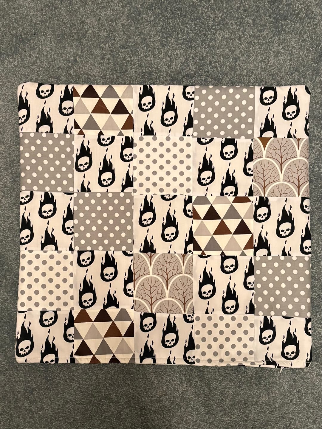 Customer photo review of Flaming Skulls Polycotton Fabric