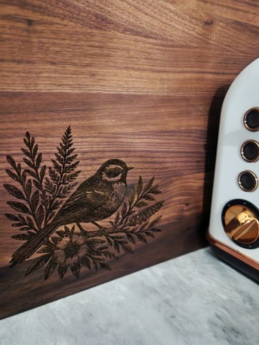 Customer photo review of Fantail On Branch Walnut Board