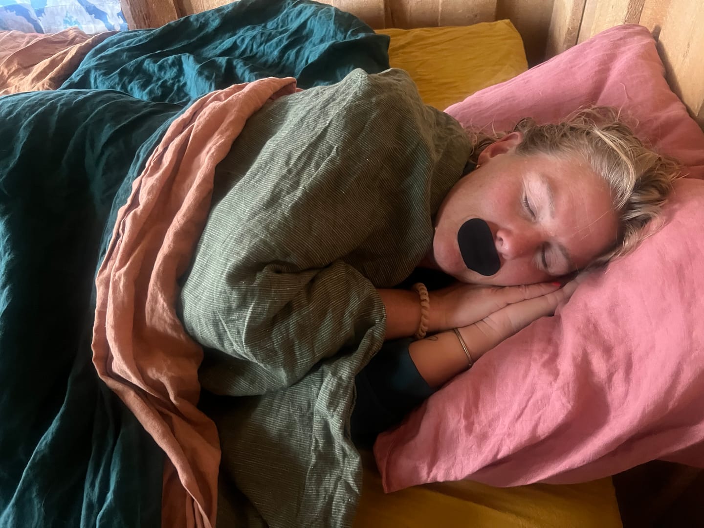 Customer photo review of Unlock Deeper Sleep. JustSlumber Mouth Tape.