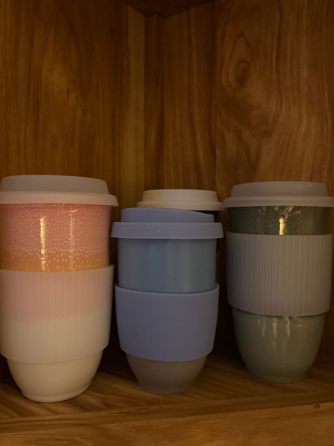 Customer photo review of Blue Lid and Sleeve for 12oz cup