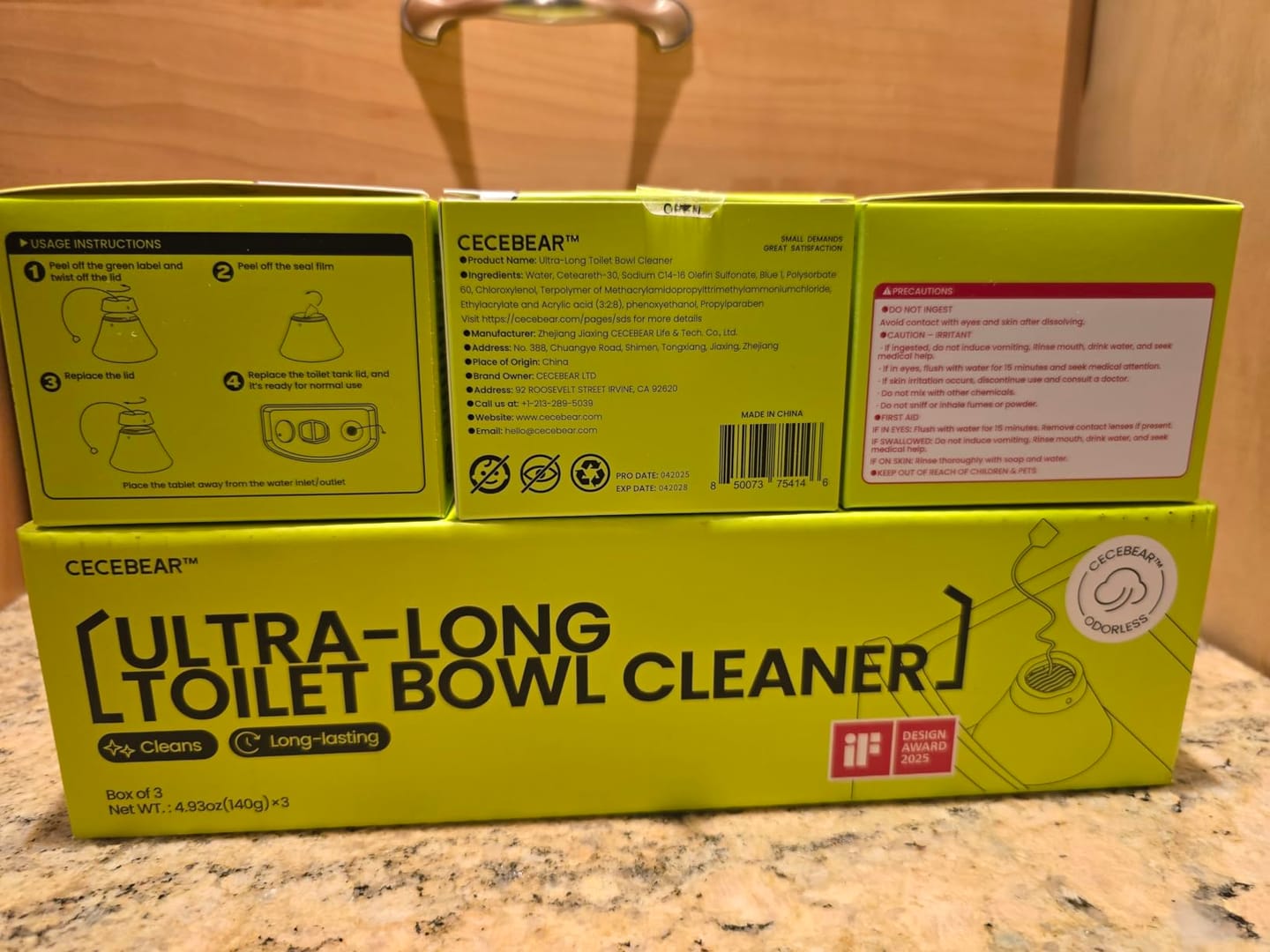 Customer photo review of Cecebear Ultra-Long Lasting Toilet Bowl Cleaner, Septic-Safe (3 Packs)