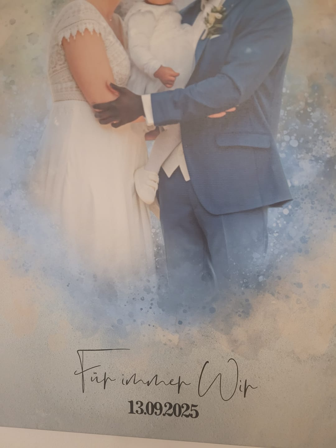 Customer photo review of Dein Hochzeitsfoto als Aquarell Poster | Geschenk zur Hochzeit