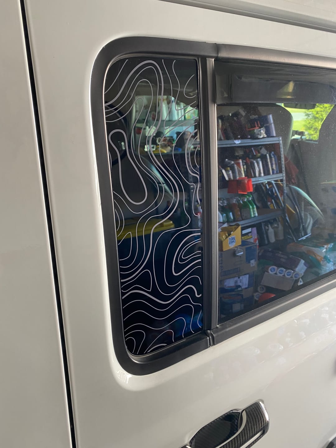 Customer photo review of Topographic Window Graphic for Gladiator JT and Wrangler JLU | Set of 2