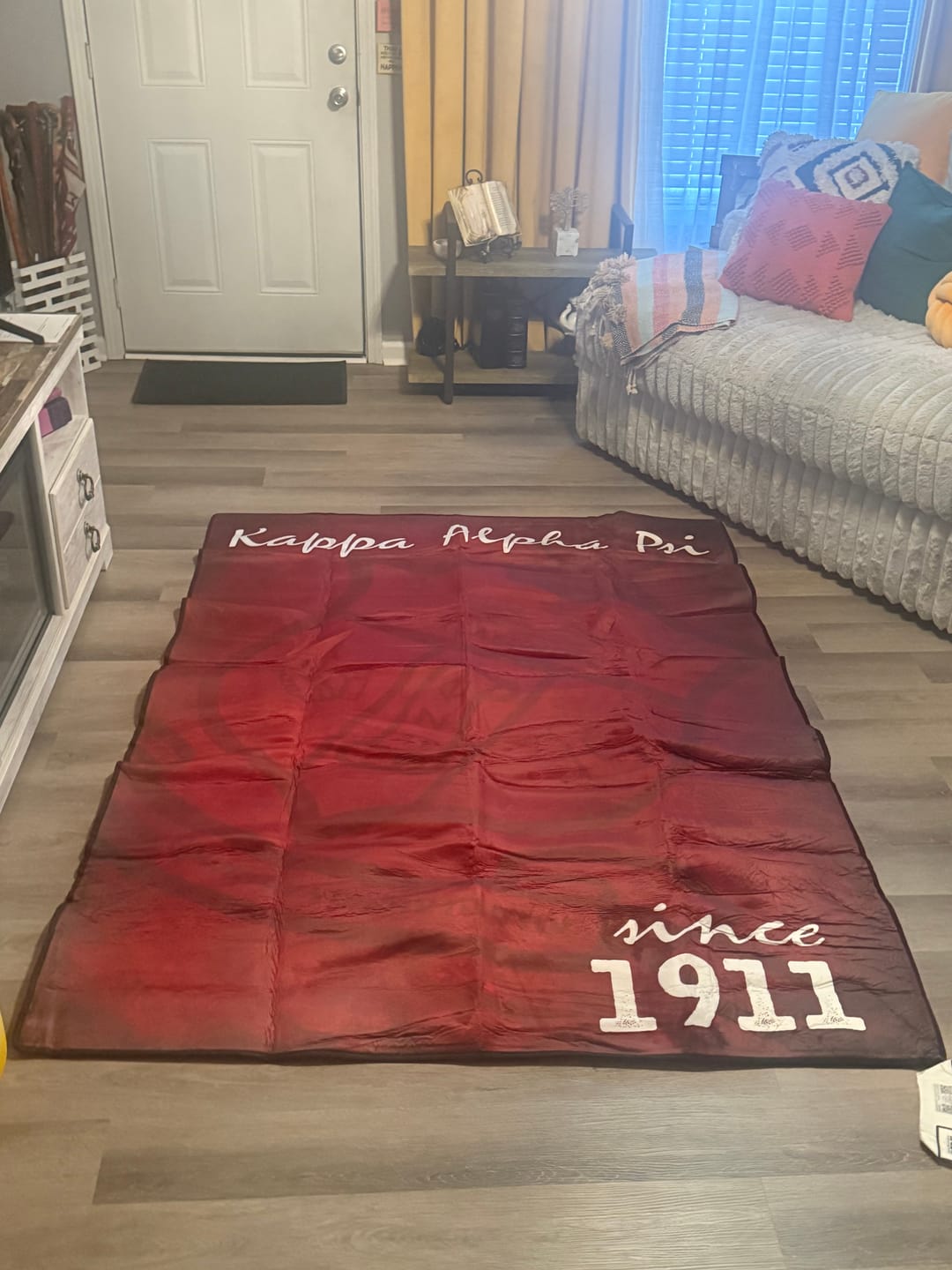 Customer photo review of Fraternity Rug - Kappa Alpha Psi Nupe Founding Year Area Rug