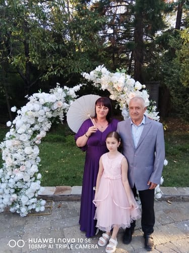 Customer photo review of Long silk dress